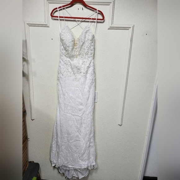 Lulus Luxe Bridal Wonderstruck Glitter Lace-Up Embroidered Lace Maxi Dress Bride - Picture 7 of 12